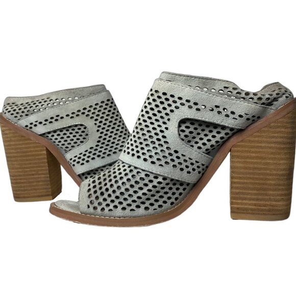 Nightwalker Blind Perforated Suede Peep Toe Mule - Limited Edition - Picture 2 of 7